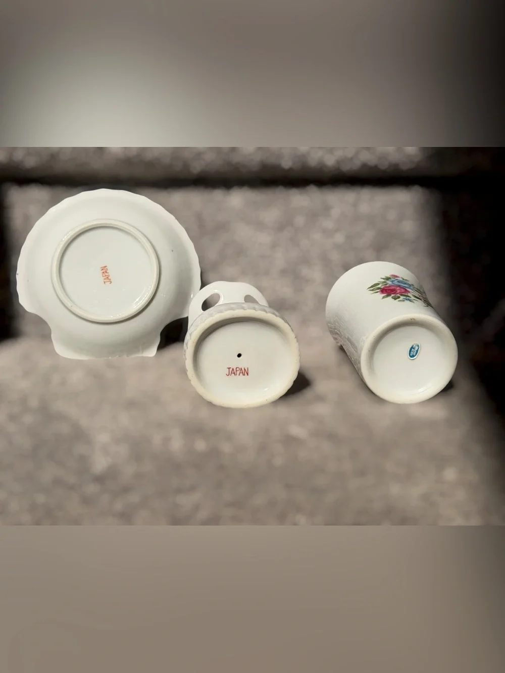 Vintage 3 Piece Porcelain Rose Bathroom Vanity Set Grandmillennial Shabby Chic